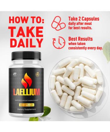 (2 Pack) Laellium Pills Official Laellium Capsules with All Natural Ingredients Advanced Formula Active Lifestyle Supplement to Support Energy and Wellness Naturally for Women and Men (120 Capsules) - Buy Online on GoSupps.com
