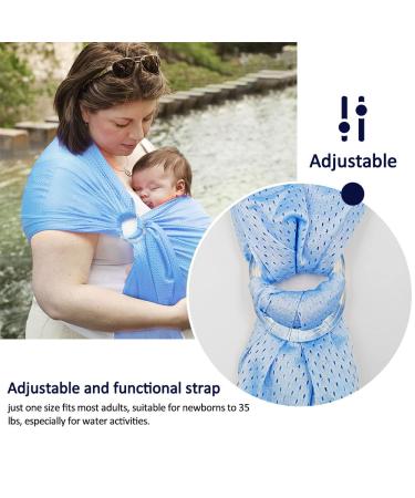 Hinataa Adjustable Baby Wrap Water Ring Sling | Breathable Quick Dry Carrier for Summer Swimming & Beach - Light Blue - Buy Online on GoSupps.com
