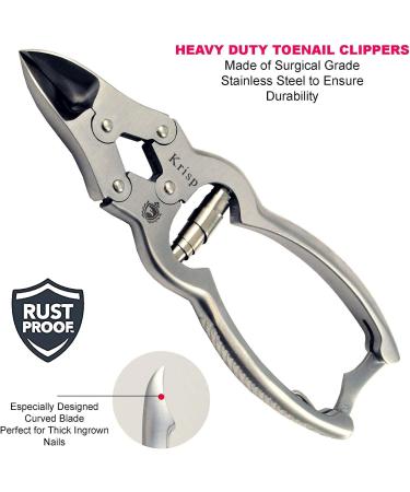 Toenail Clippers for Thick Ingrown Nails - Heavy Duty Surgical Stainless Steel Cutter for Men & Seniors | Krisp Beauty - Buy Online on GoSupps.com