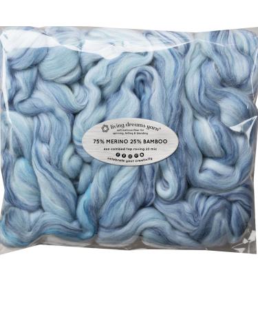 Merino Bamboo Fiber Blend. Super Soft Combed Top Roving for Hand Spinning  Needle Felting  Wet Felting  soap Making and Dryer Balls. Alaska Glaciers