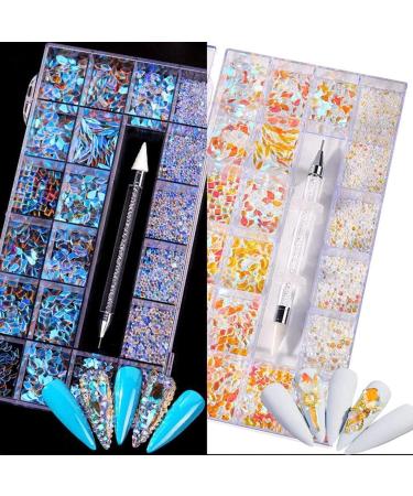 Cacacook Road Stones Set - 9000 Professional Nail Art Glitter Stones 21 Grids of Rhinestone Accessories for Stunning Nail Designs - Buy Online on GoSupps.com