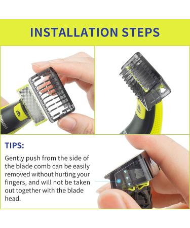 YINKE Guide Comb Body Skin Kit for Philips OneBlade & One Blade Pro - 6pc Black Set - Buy Online on GoSupps.com