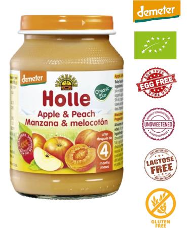  Holle Holle Apple and Peach Fruit Post (+ 4 Months) 190 g - Buy Online on GoSupps.com