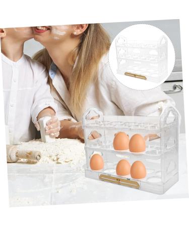 ABOOFAN Egg Carton Refrigerator Dispenser Plastic Egg Holder Multi-Layers Eggs Holder Automatic Egg Rack - Buy Online on GoSupps.com