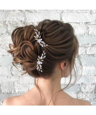 Iyou Silver Bride Hairpins - Pearl Flower & Rhinestone Wedding Hair Accessories for Women & Girls (2pcs) - Buy Online on GoSupps.com