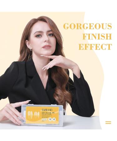 Saviland Soft Gel Nail Tips - 240PCS Coffin & Almond Pre-Shape Matte Clear Gelly Tips for Acrylic False Nail Extension - 10 Sizes in Box for Salon & DIY Nail Art - Buy Online on GoSupps.com