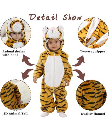 Doladola Unisex Baby Toddler Romper Jumpsuit Hooded Cartoon Sleepsuit | 24-30 Months (Tiger) - Buy Online on GoSupps.com