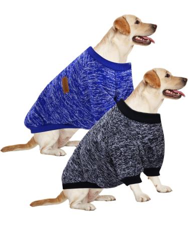 Buy Hualisiji 5XL Dog Sweater - Warm & Lightweight Sweatshirt for Large Dogs - 2 Pack in Dark Blue & Navy Blue - Buy Online on GoSupps.com