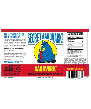 Secret Aardvark Hot Sauce Sampler Pack | Variety of Habanero, Drunken Jerk, Garlic Black Bean, Serrabanero | Non-GMO & Low Carb | 8 oz Bottles (4 Pack) - Buy Online on GoSupps.com
