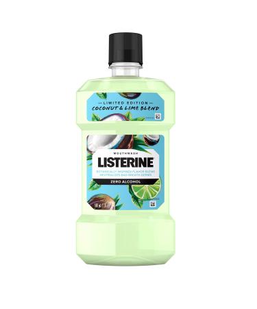 Listerine Zero Alcohol Mouthwash Oral Rinse Kills up to 99% of Bad Breath Germs Limited Edition Coconut Lime Flavor 500 mL (Pack of 3)