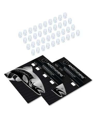 NEW AMZFISHING 40x rotation pearls transparent or fluorescent |2-way pearls |Jig prey |PilkFishing accessories |Rotation Bead |Pearls for leader A: Transparent 40 pieces size s