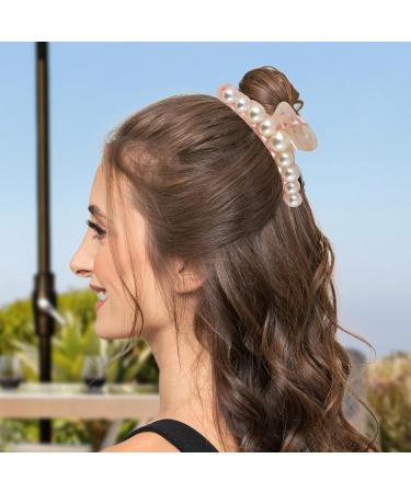 Hair Pearls Claw Clips - Non-slip Strong Hold Jaw Clips Cute Non-Slip Strong Hold For Styling Pearl Hair Accessories For Thick And Thin Hair - Buy Online on GoSupps.com