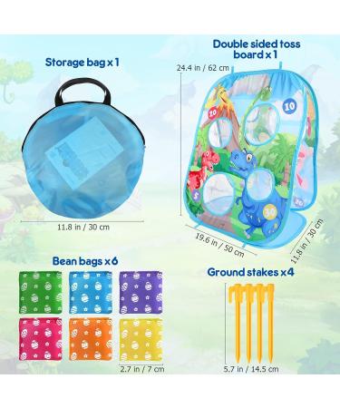 PRETYZOOM Kids Cornhole Game Set - Portable Outdoor Toss Game with 6 Bean Bags | 25x19 Light Blue - Buy Online on GoSupps.com