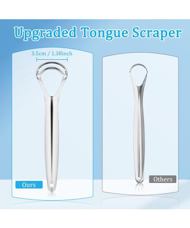 Stainless Steel Tongue Cleaner Set - 3 Metal Tongue Scrapers for Bad Breath | Oral Hygiene for Adults & Children - Buy Online on GoSupps.com