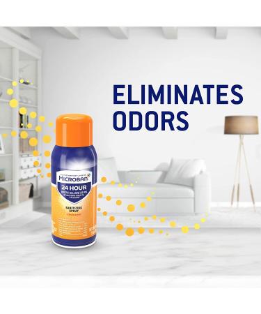 Microban 24 Hour Sanitizing Spray Travel Size, Citrus Scent - 4 Count (2.8 fl oz Each) - Buy Online on GoSupps.com