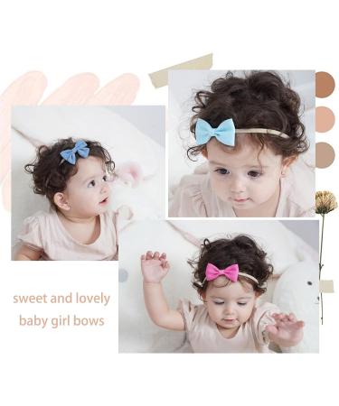 DooBoi Baby Girls Flower Headbands, Set of 24, Soft Nylon Elastic Hair Accessories for Newborns, Infants, Toddlers, Kids - Hair Bows-03 - Buy Online on GoSupps.com