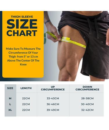 Athletic Upper Thigh Compression Sleeve Set | Hamstring & Quad Support for Muscle Pain Relief | Running & Sports Thigh Braces for Men & Women - Large Black - Buy Online on GoSupps.com