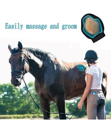 DHinkyoung Horse Massage Glove Horse Grooming Brush Multifunctional Horse Brush Glove Breathable Horse Hair Remover Mitt for Horse Dog and Cat Washing Grooming Shedding - Buy Online on GoSupps.com