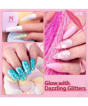 12-Piece Noirwhite Glitter Gel Nail Polish Set - Sparkle Aurora Sequins Gel Polish Kit for Trendy Translucent & Neon Colors - Soak Off UV LED Gel Nail Polish Set - Buy Online on GoSupps.com