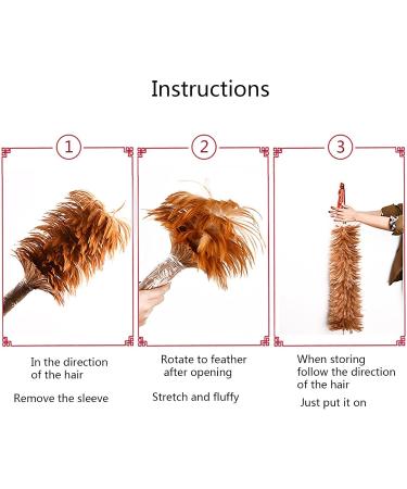 FCSHFC Natural Feather Duster Reusable Dusters for Cleaning with Wooden Handle for Cleaning Ceiling Fans Window Blinds Computer Screens Bookshelves Etc - Buy Online on GoSupps.com
