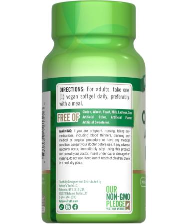 Nature's Truth Vegan Omega 3 Softgels | 60 Count | Algae Oil Formula with DHA | Non-GMO & Gluten Free Supplement - Buy Online on GoSupps.com