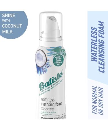 Batiste Waterless Cleansing Foam No Rinse Shampoo Cleanse + Shine with Coconut Milk 125-ml Batiste Waterless Cleansing Foam Cleanse + Shine with Coconut Milk 125mL - Buy Online on GoSupps.com