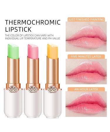LuckNest 3Pcs Crystal Jelly Lipstick Set - Long Lasting Nutritious Lip Balm for Women and Girls | Moisturizing Magic Temperature Color Change Lip Gloss - Buy Online on GoSupps.com