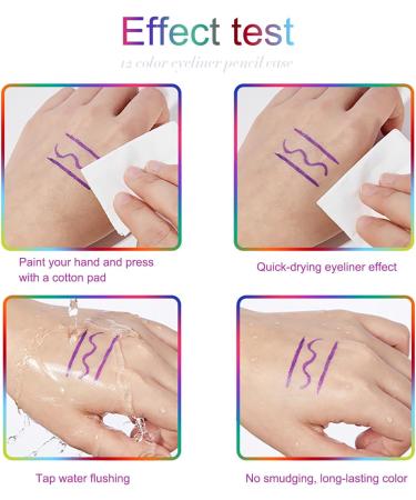 12 Colored Eyeliners Pen Set Waterproof Smudge-Proof Eye Shadow Pencil Liquid Eyeliner Makeup Set Long-Lasting High Pigmented Rainbow Eyeliner Pencils Kit Glitter Eye Liners for Women #39*12colour - Buy Online on GoSupps.com