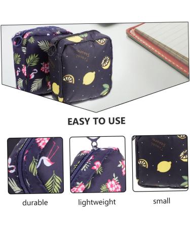 SECFOU 4pcs Sanitary Napkin Storage Bag Set - Mini Wallet for Women, Coin Purse, Cosmetic Bag - First Period Girls Sanitary Pad Holder - Navy - Buy Online on GoSupps.com