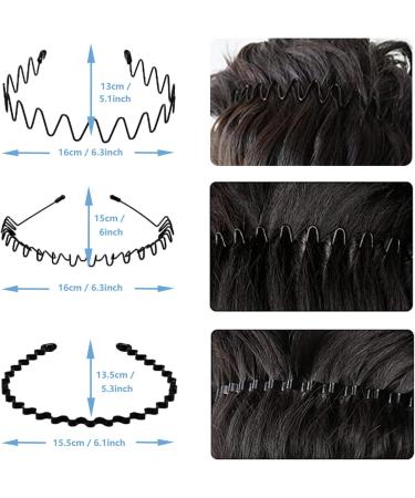 Mens Non-Slip Sports Hair Bands for Long Hair - Metal Hair Hoop for Outdoor & Daily Wear (3 Pack) - Buy Online on GoSupps.com
