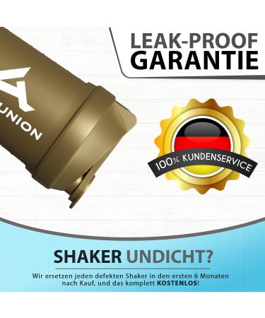 Buy Gold Protein Shaker 700ml - Leak-Proof BPA Free with Powder Compartment & Sieve | Perfect for BCAA Isolate & Whey Protein Shakes - Buy Online on GoSupps.com
