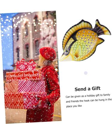 Zerodeko 2pcs Decorative Fish Wall Hanging Ocean Fish Iron Fish Hanging 30X17cmx2pcs Yellowx2pcs - Buy Online on GoSupps.com