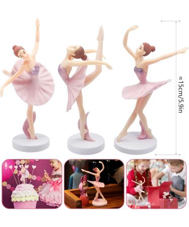 Fahibin 3pcs Ballet Dancer Cake Topper Ballet Dancer Statue Figures Ballerina Ballet Girl Cake Topper Figures for Decorating Cakes And Desserts Pink - Buy Online on GoSupps.com