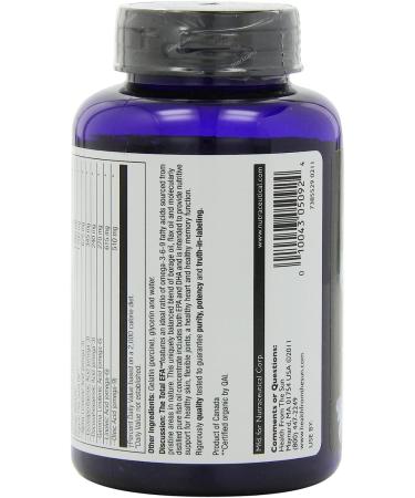 Nature's Life Total EFA Fish Oil with Organic Flaxseed & Borage Oils - 1200mg Softgels for Skin, Heart & Memory - 90 Count - Buy Online on GoSupps.com