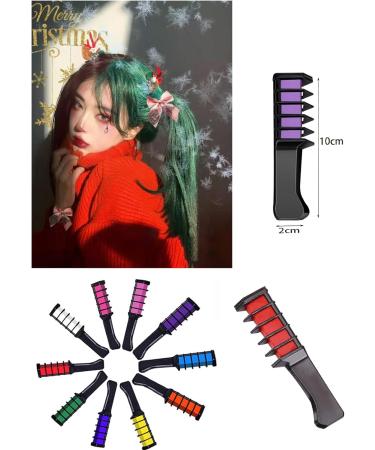Kids Hair Chalk Dye Kit - 10 Color Non-Toxic Washable Hair Color for Girls, Ideal for Halloween, Cosplay, Christmas - Perfect Gift for 3-10 Year Olds by HOINCO - Buy Online on GoSupps.com
