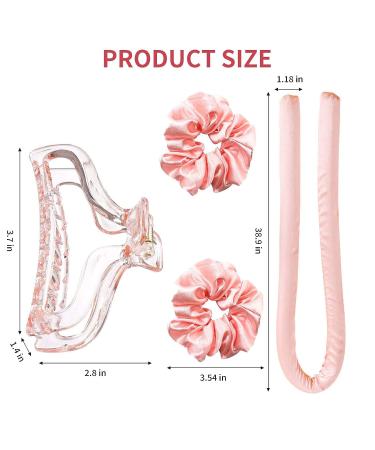 Satins Heatless Hair Curler Set for Easy Curls - Curling Rod Headband, Light Pink - Buy Online on GoSupps.com