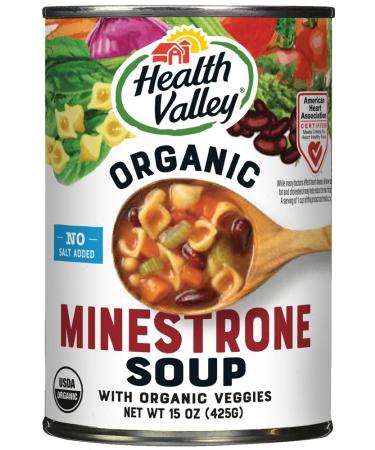Health Valley Organic Soup, No Salt Added, Minestrone, 15 Ounce (Pack of 12)