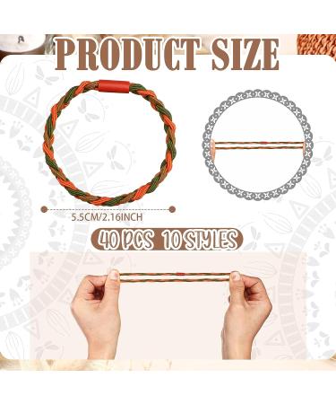 40 Pcs Boho Hair Ties: Cute Elastic Bracelet Ponytail Holders for Women - Soft Bands for Thick Thin Long Curly Hair - Buy Online on GoSupps.com