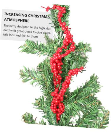 Zerodeko 3 pcs household Foam Christmas red fruit artificial Holiday Berries Crafts Accessories decorate red home decor holly christmas berry spray branch christmas tree Red 40X5CM - Buy Online on GoSupps.com