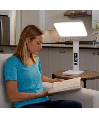 Theralite Aura Qi Light Therapy Sun Lamp - UV Free 10 000 LUX Light Therapy Lamp - Includes Alarm Clock Phone Charger USB Port - Buy Online on GoSupps.com