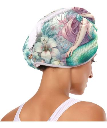 Super Absorbent Mermaid Girl Hair Towel 2 Pack | Quick Dry Flower Design Turbans for Women & Girls - Buy Online on GoSupps.com