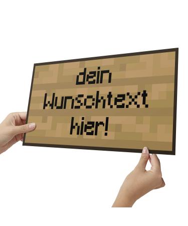 Elbe effect wooden shield personalized gift for boys - pictures children's room boy picture pixel art - handle individually made of real wood - Buy Online on GoSupps.com