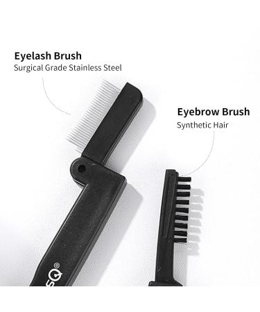 MSQ Eyelash Comb & Brow Brush - Folding Eyelash Separator Mascara Applicator Eyebrow Definer & Grooming Tool for Perfect Lashes & Brows - Buy Online on GoSupps.com