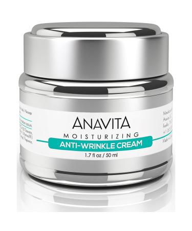 Anavita Moisturizing Anti Wrinkle Anti Aging Cream W/Peptide & Hyaluronic Acid - Day Night - Facial Fine Lines Wrinkles Elasticity Skin Tone - Face Neck Decollete Moisturizer for Women Men 1.7 fl oz
