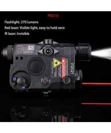 Ratulie Upgraded Airsoft PEQ 15 Box with IR Laser, Red Laser Sight, and White LED Flashlight - Black | Compatible with AEG, GBB, CQB | 20mm Picatinny Rail Mount - Buy Online on GoSupps.com
