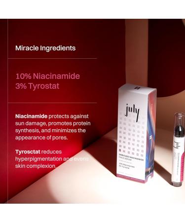 July Niacinamide Face Serum 15ml | Reduce Acne & Hyperpigmentation | Even Skin Tone | Unisex Formula with SpringDew Technology - Buy Online on GoSupps.com