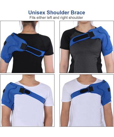 Heated Shoulder Support Brace Adjustable Heating Pad Wrap Four Point Compression Heating Shoulder Pad Wrap USB Electric Plug for Left Right Shoulder - Buy Online on GoSupps.com