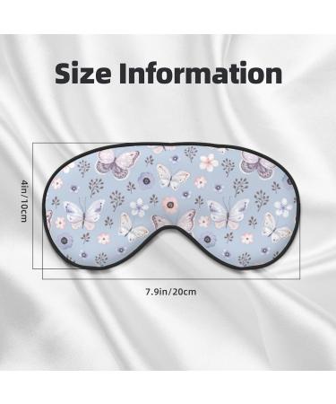 Blue Butterfly Print Sleep Eye Mask | Soft Blindfold with Elastic Strap for Travel & Night Sleeping - Buy Online on GoSupps.com