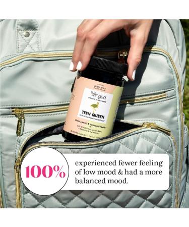 Buy Winged Wellness Teen Queen Multivitamins for Girls - Mood & Hormonal Support Vegan Gluten Free Green Apple Flavor - 25 Servings - Buy Online on GoSupps.com