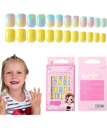 Press On Nails for Kids | Fake Nails Kids | Children Fake Artificial False Nail Tips Pre Glue Full Nails for Girls Kids Decoration Pochy - Buy Online on GoSupps.com